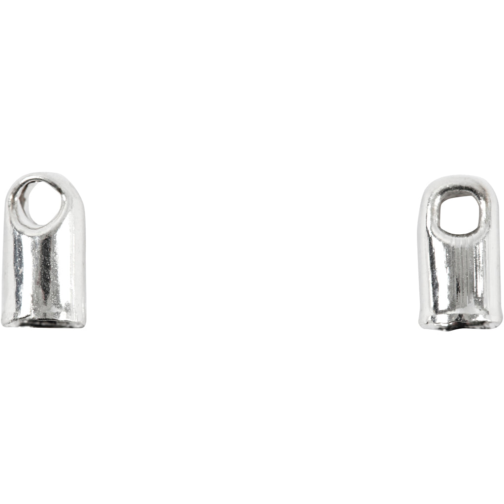 End Caps, dia. 3,2 mm, silver-plated, 10 pc