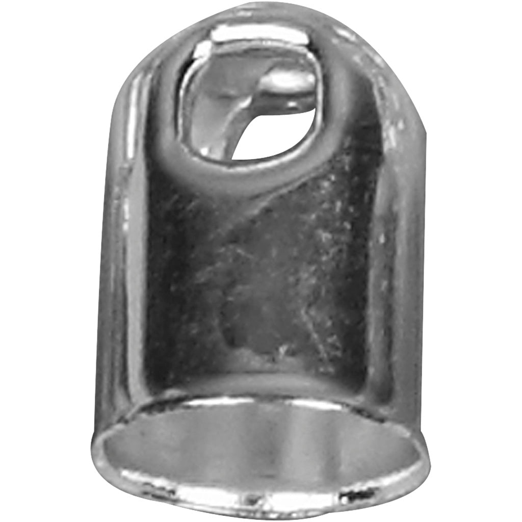 End Caps, dia. 6 mm, silver-plated, 50 pc