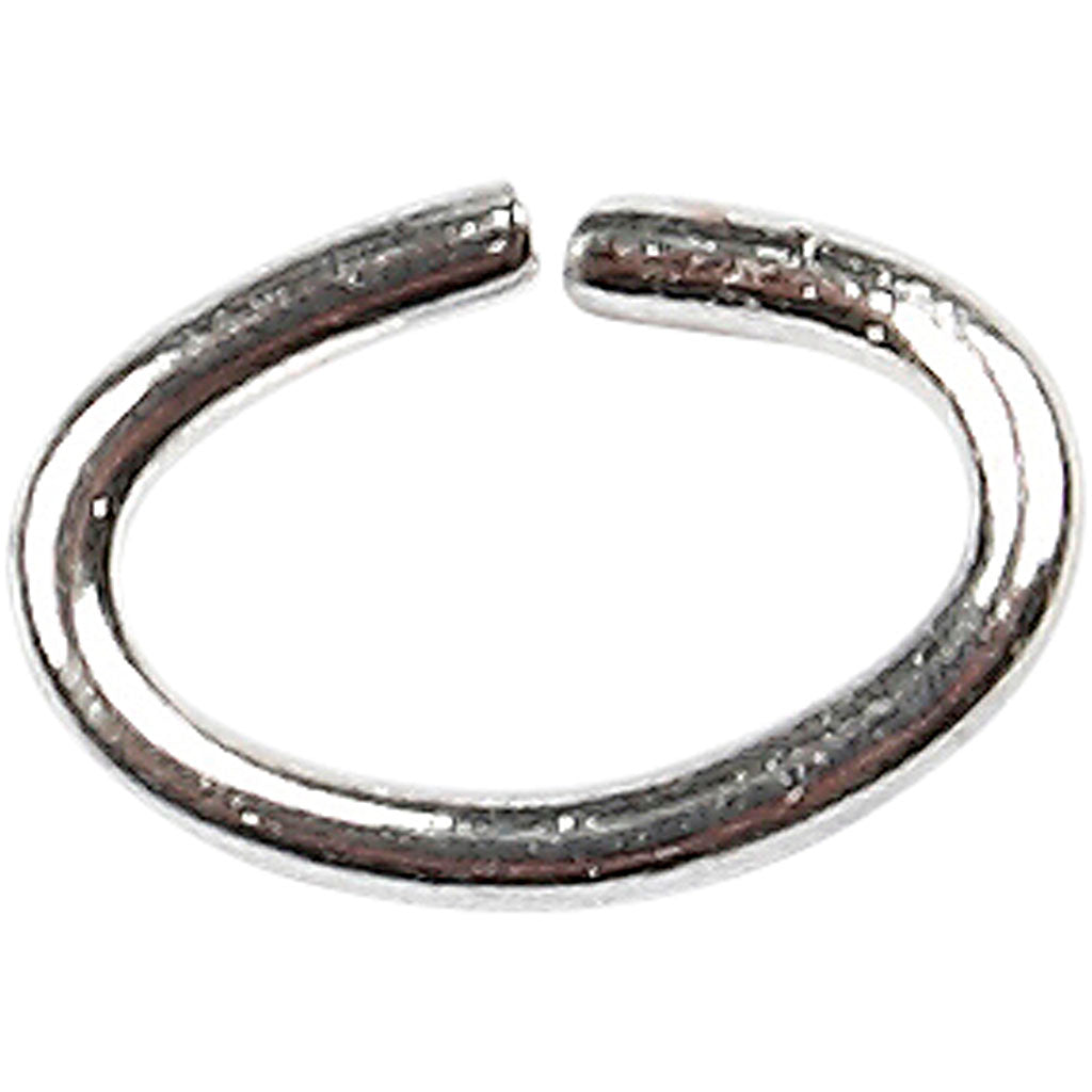 Oval Jump Rings, thickness 0,7 mm, silver-plated, 50 pc