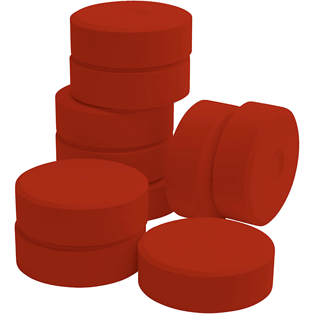 Watercolour, crimson red, H: 19 mm, D 57 mm, 10 pc