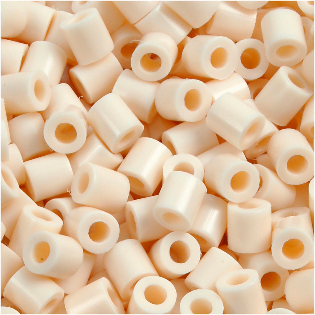 Fuse Beads, size 5x5 mm, hole size 2,5 mm, medium, light beige (32251), 1100 pc