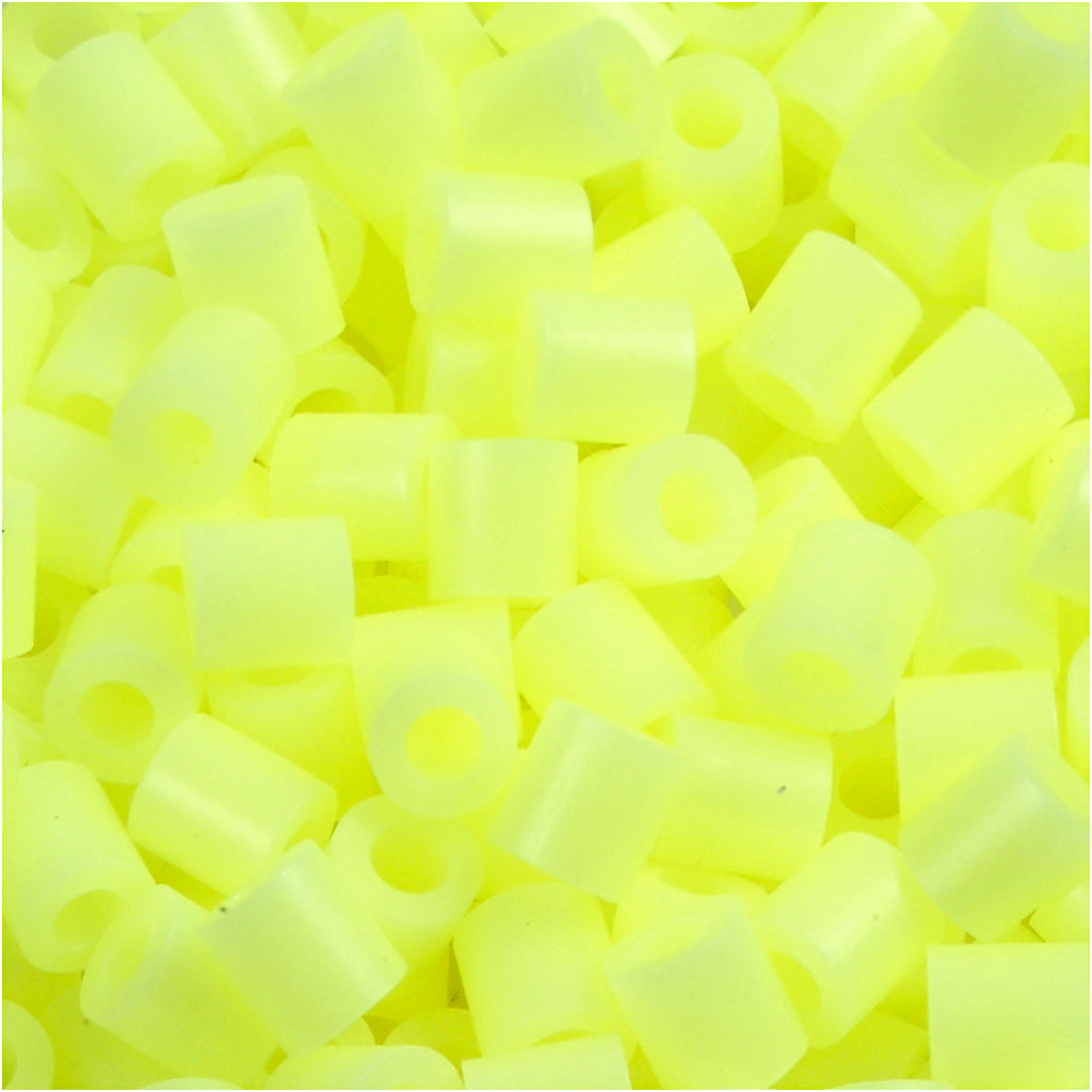Fuse Beads, size 5x5 mm, hole size 2,5 mm, medium, pastel yellow (32244), 6000 pc