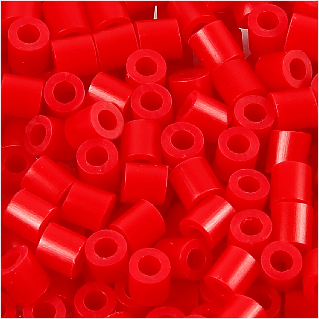 Fuse Beads, size 5x5 mm, hole size 2,5 mm, medium, red (32231), 6000 pc