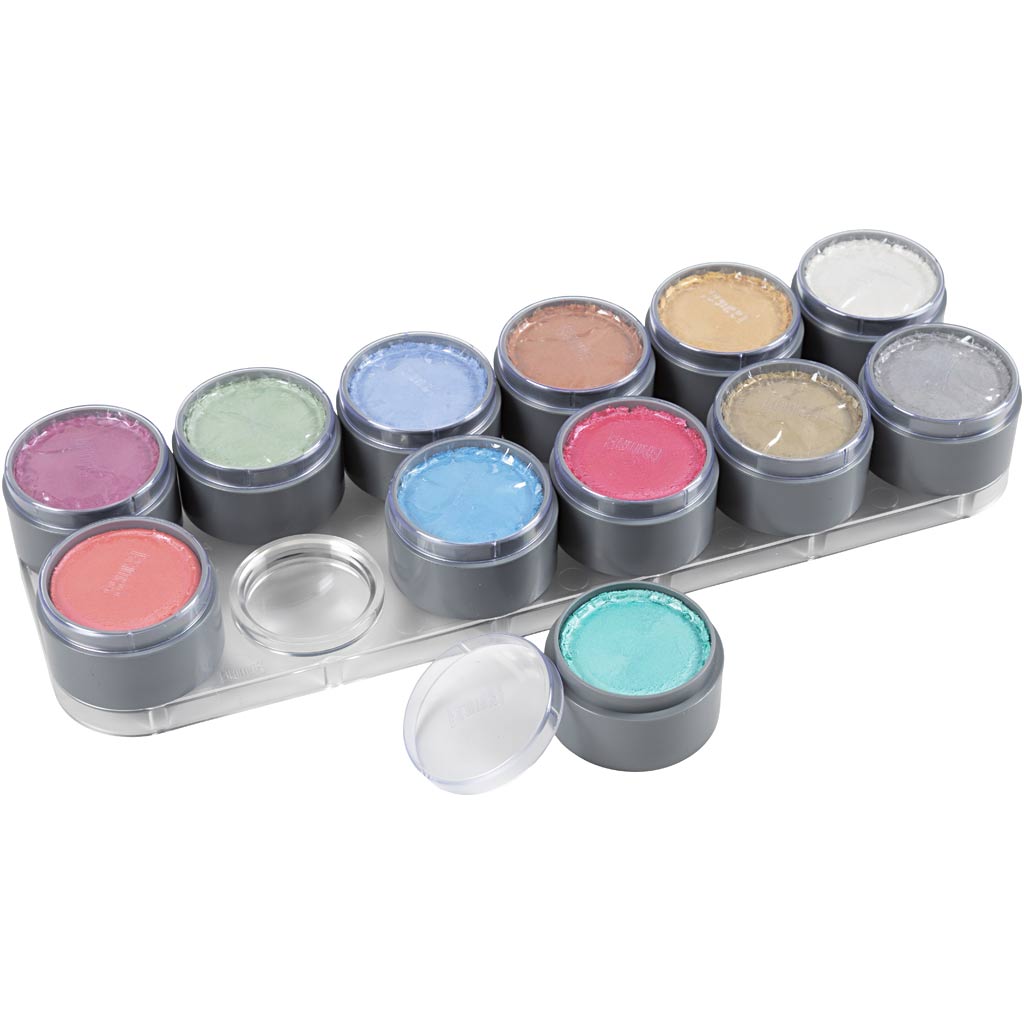 Water-based Face Paint Palette, mother of pearl colours, 12x15ml/ 1 pc