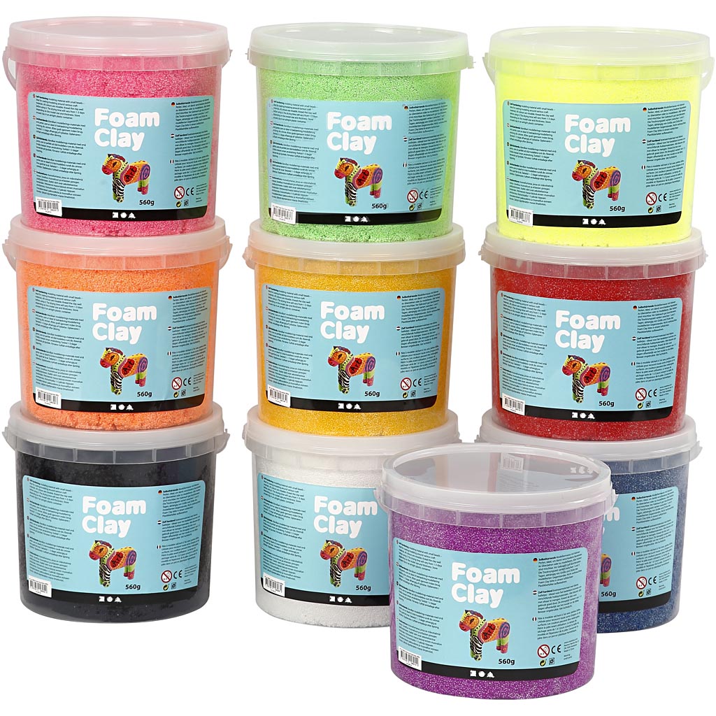 Foam Clay®, assorted colours, 10x560 g
