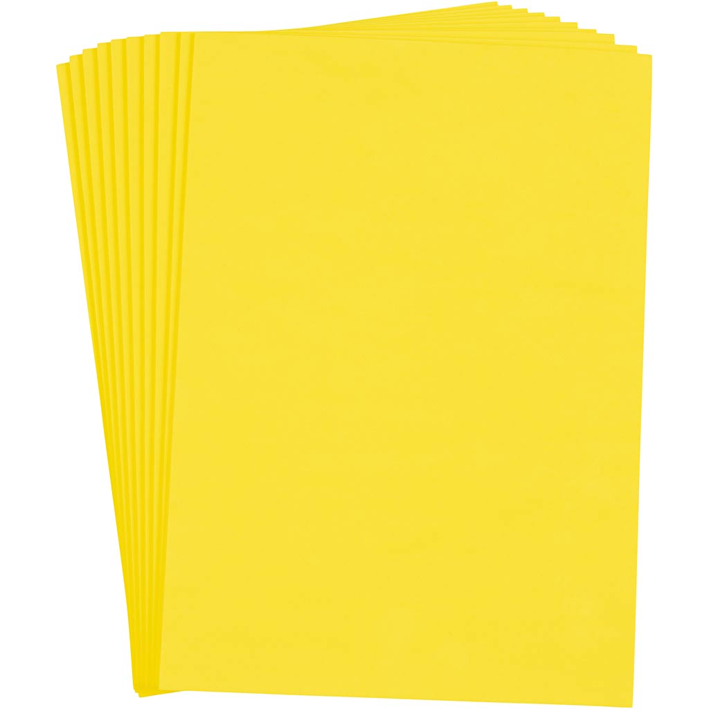 Foam Sheets, A4, sheet 210x297 mm, thickness 2 mm, yellow, 10 sheet