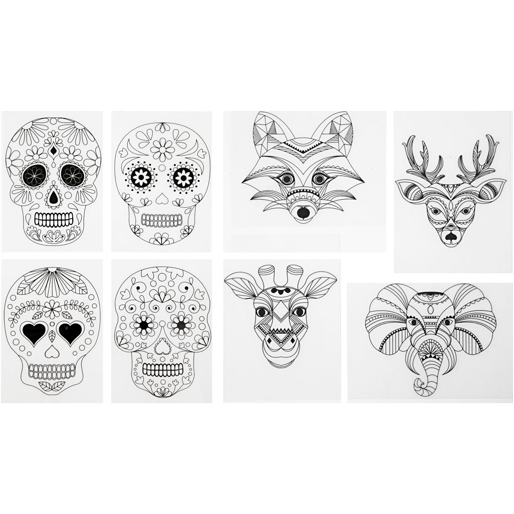 Shrink plastic sheets with motifs, sheet 10,5x14,5 cm, thickness 0,3 mm, matt transparent, 36 sheet