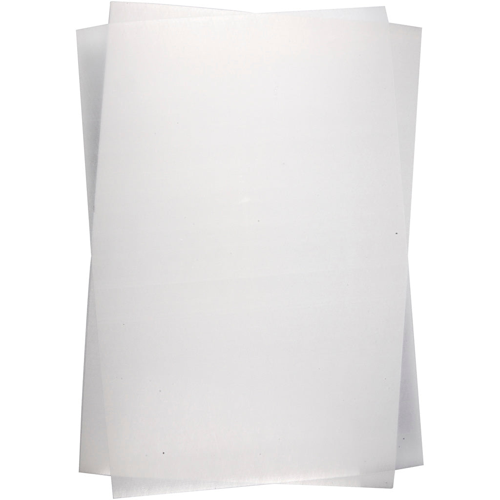 Shrink Plastic Sheets, sheet 20x30 cm, thickness 0,3 mm, gloss transparent, 100 sheet