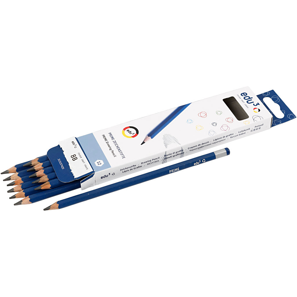 edu Drawing Pencil, 8B, 12 pc