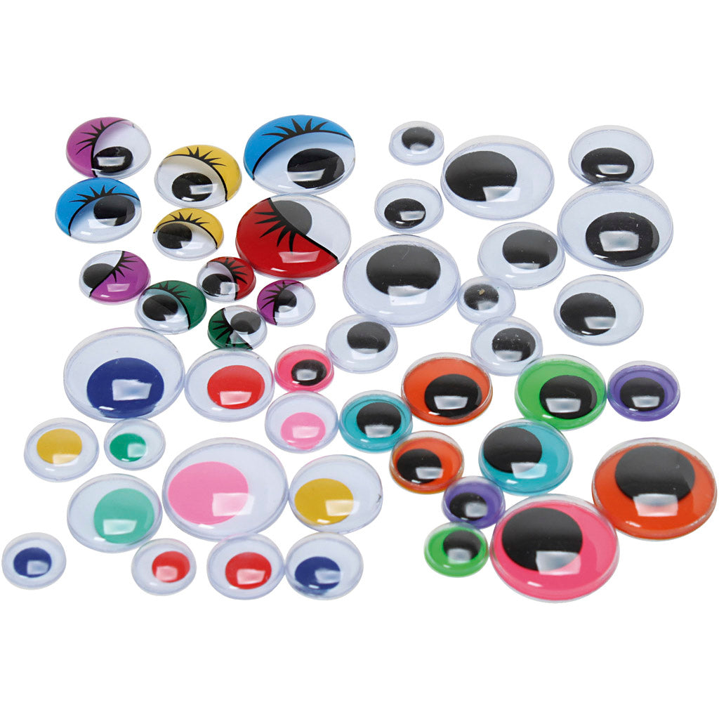 Googly Eyes, size 9,5-19 mm, 4 sales units, 500 pc