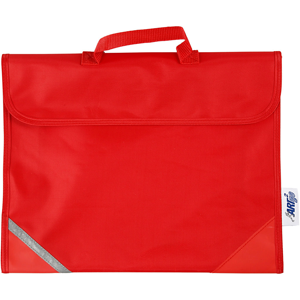 School Bag, D. 9 cm, size 36x29 cm, red