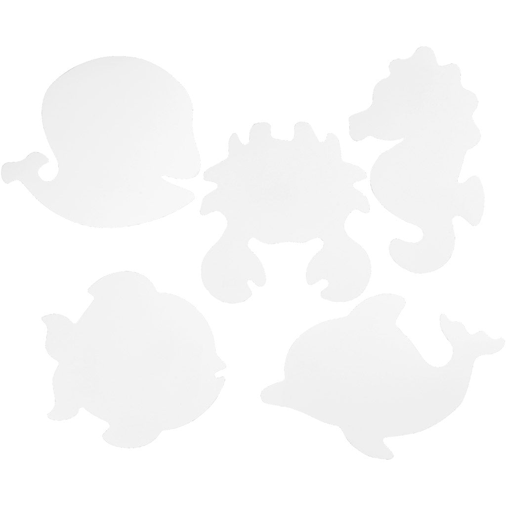 Sealife, H: 18,5-26 cm, W: 15-29 cm, 230 g, white, 16 pc