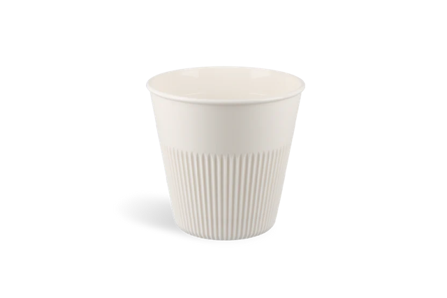 Reusable Coffee Cup 230cc 8oz Ø89mm Ribbed White (240 pcs)