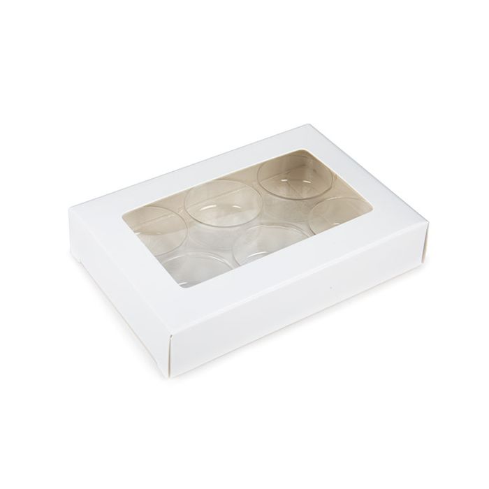White Kraft Artisan Candy Box Set, Round Insert 7x2.1x10.3 cm
