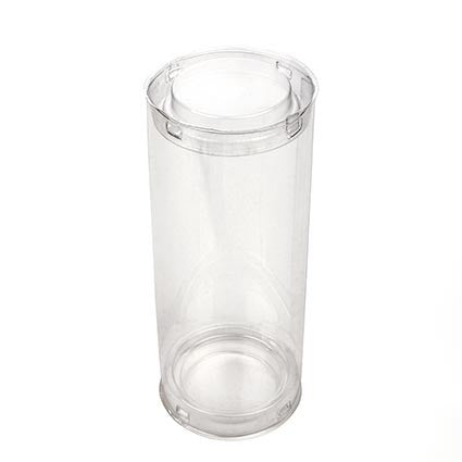 Plastic Tube round 6.4x6.4x15.4cm Crystal Clear