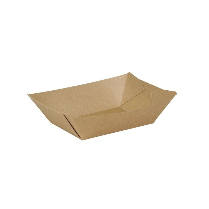 Snack trays cardboard 400 ml Brown Organic Coated (1000 pieces)