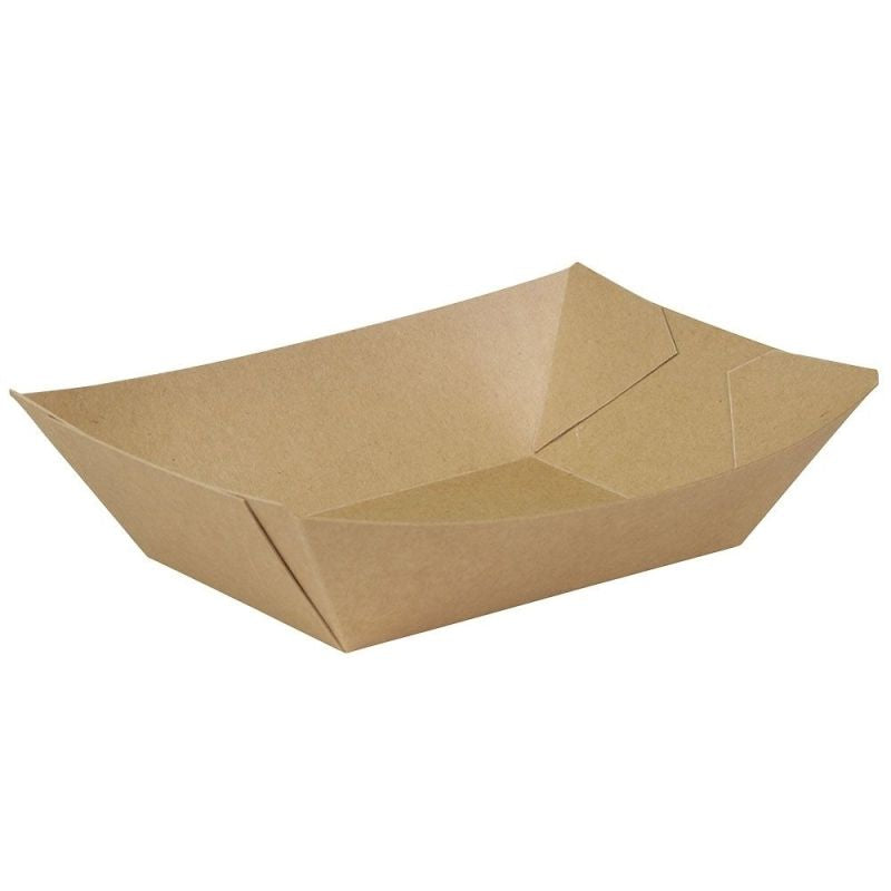 Snack trays cardboard 800 ml Brown Organic Coated (600 pieces)
