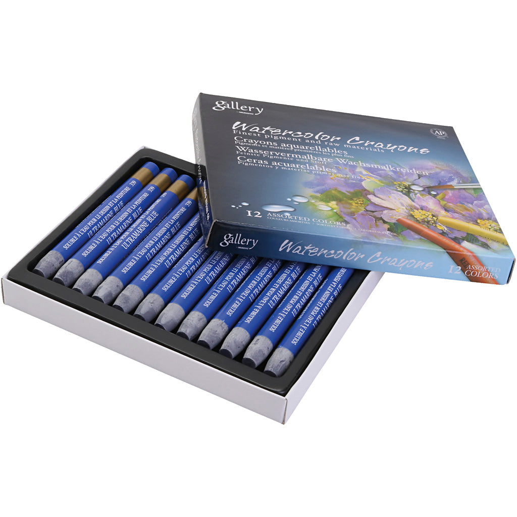 Watercolor Crayons, ultra marine, 12 pc