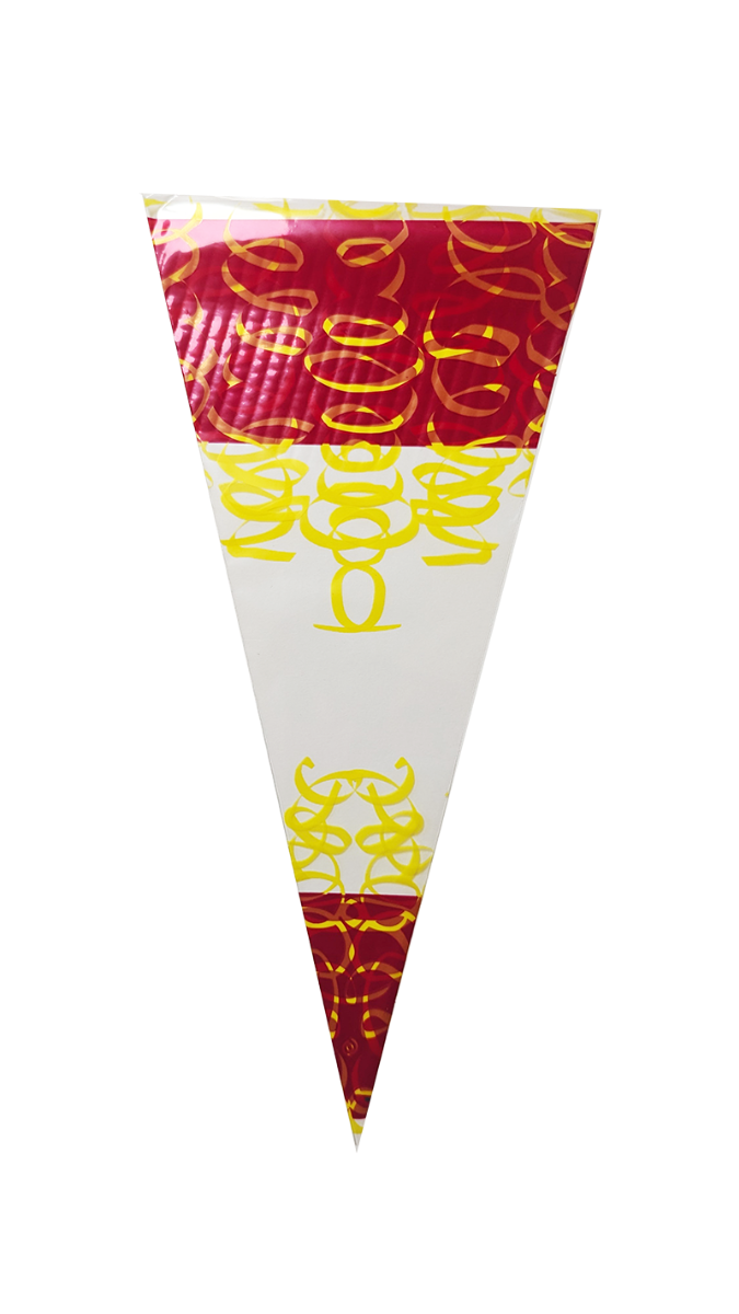 Conical bag 25x46cm 1 pound red/yellow (250 pcs)