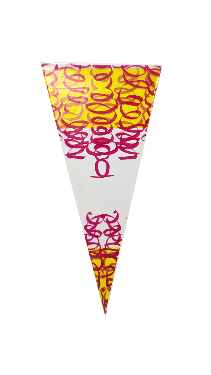 Conical bag 18x37cm 0.5 pounds yellow/red (250 pcs)