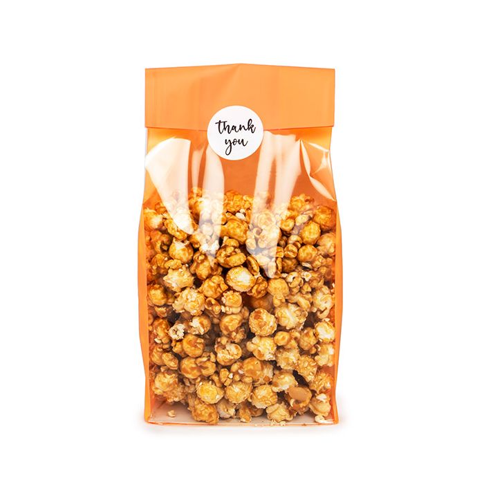 Block Bottom Bags Neon Orange w/ Paper Insert 12,7x7,6x30,5 cm