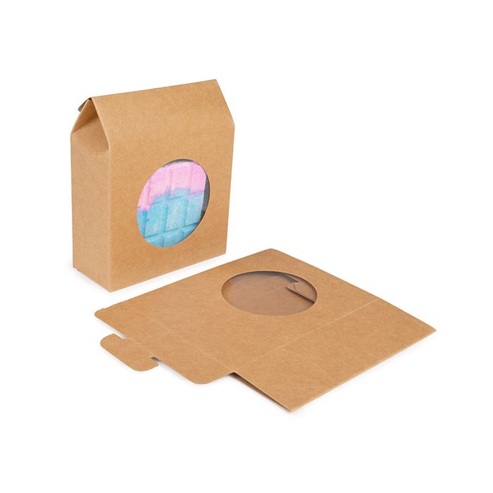 Kraft Gift Boxes with Circle Window 10,5x4,4x13,3 cm