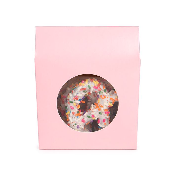 Kraft Gift Boxes Pink with Circle Window 10,5x4,4x13,3 cm