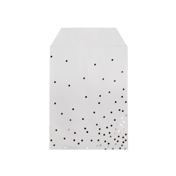 Paper Bags White with Silver Dots 7,6x12,7 cm