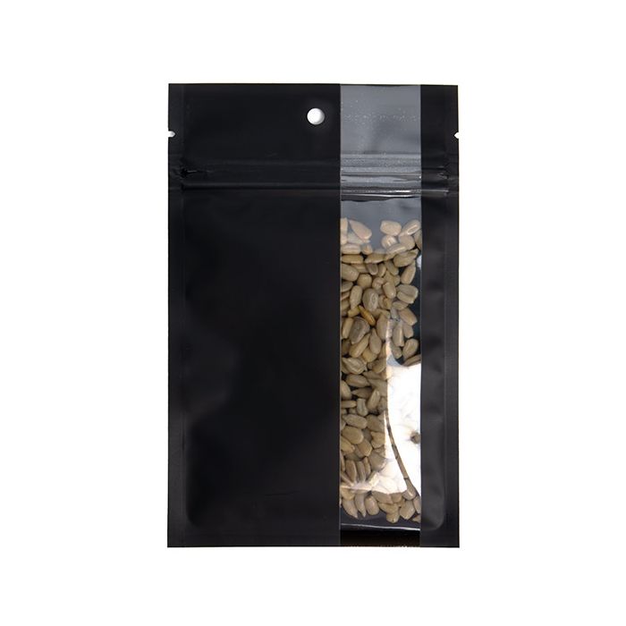 Grip Seal Bags Matte Black w/ Vertical Window 9,2x12,7 cm