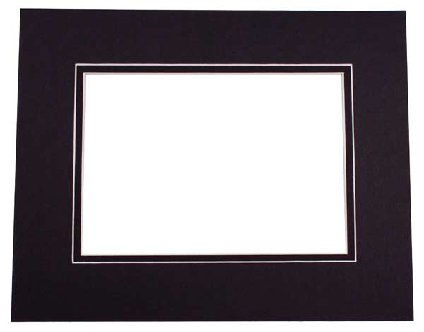 Mount Board Double thick Black/Black 27.9x35.6cm with 20.6x27cm Window