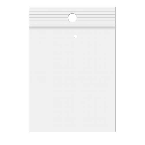 Grip Seal Bags with Hang and Vent-hole 12.5x18cm Crystal Clear PP 50 micron
