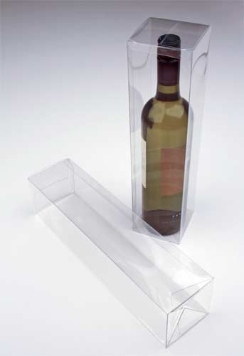 Plastic Gift Boxes for Bottles Transparent 8x8x32cm