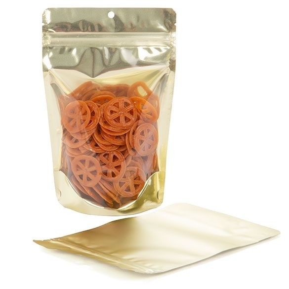 Stand Up Pouches Transparent/Matt Gold 13x7.9x20.6cm | 113 grams