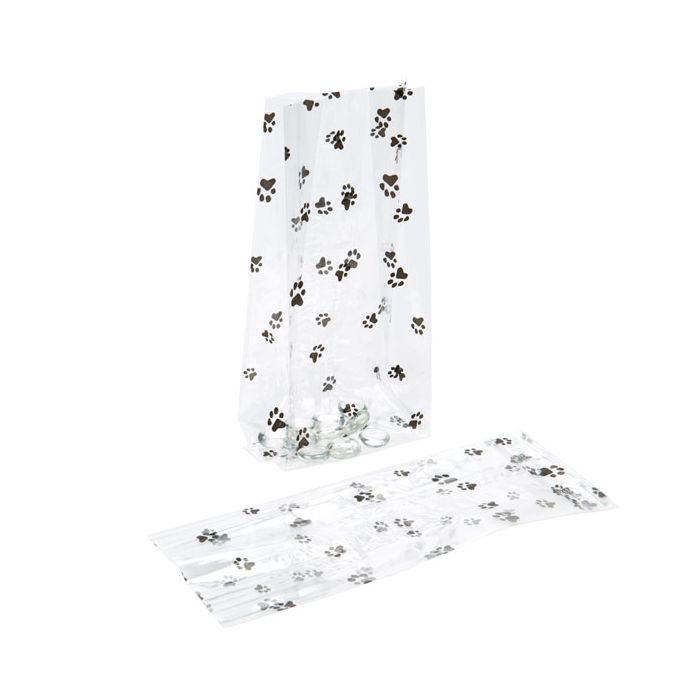 Printed Bags Paws 10.2x6.4x24.1cm with side gusset