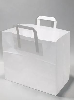 Paper Carrier Bags 32x17x27cm White Kraft 70 g/qm