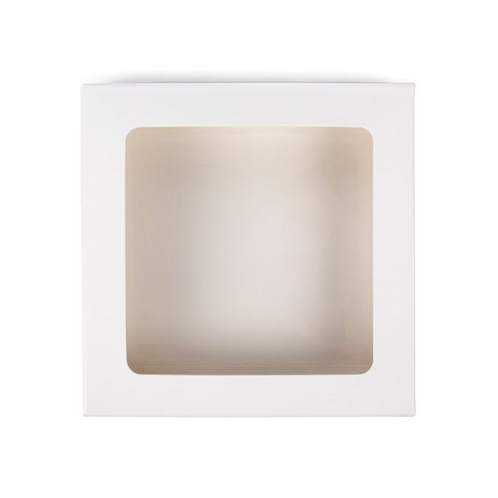 White Gift Boxes Window Box w/ attached window 10.5x2.2x10.5 cm