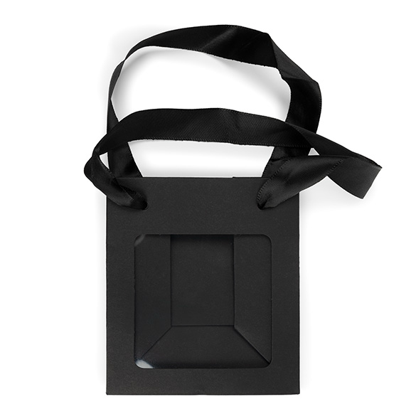 Black Gift Merchandise Bag w/ Window 10,2x7x11,4cm