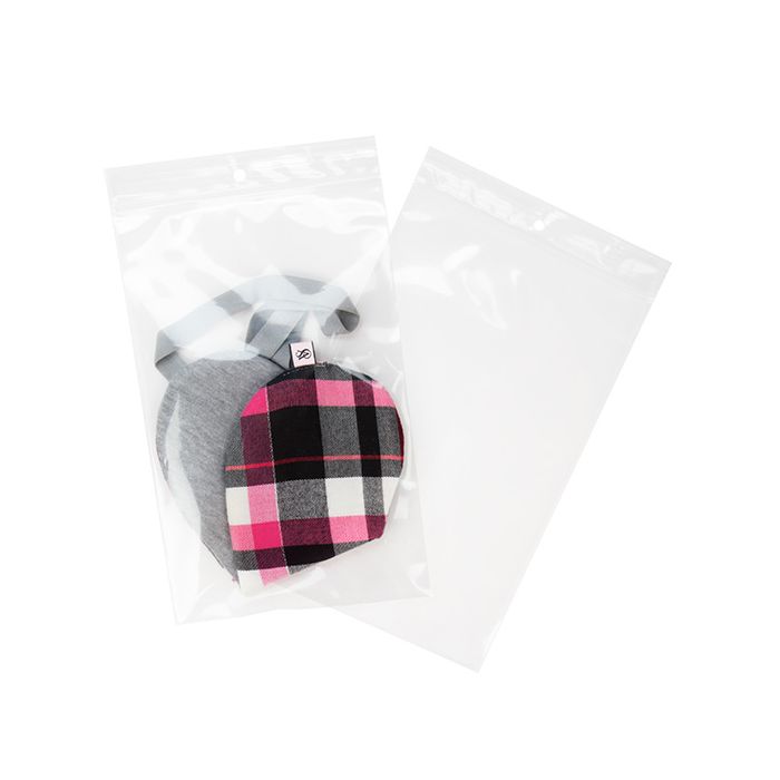 Grip Seal Bags with Hang hole 12.5x20.5cm Crystal Clear PP 100 micron