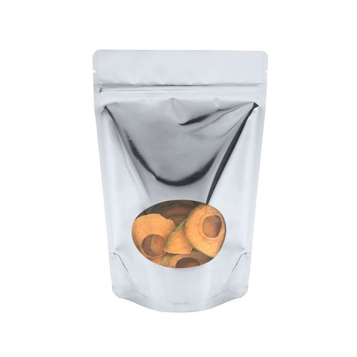 Stand Up Pouches Silver with oval Window 14.9x8.9x23.2cm | 312 grams