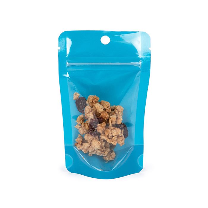 Stand Up Pouches Transparent/Neon Blue 7,9x5,1x13 cm