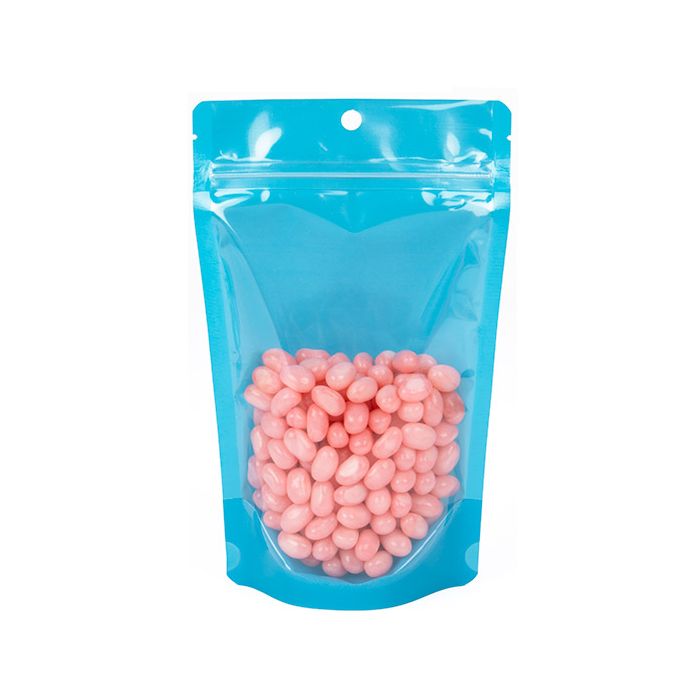 Stand Up Pouches Transparent/Neon Blue 13x7,9x20,6 cm