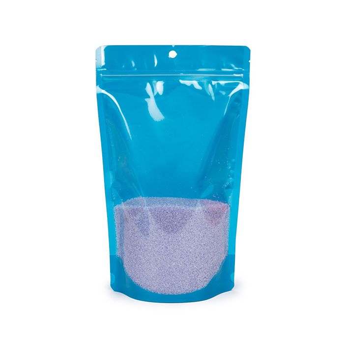 Stand Up Pouches Transparent/Neon Blue 17,2x8,9x28,6 cm