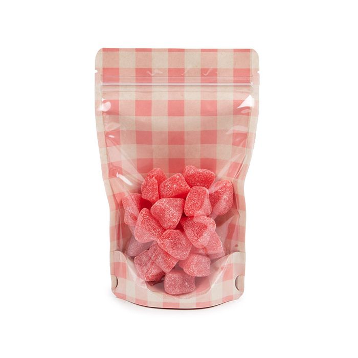 Stand Up Pouches Kraft Transparent/Pastel Pink Plaid 13x7,9x20,6 cm