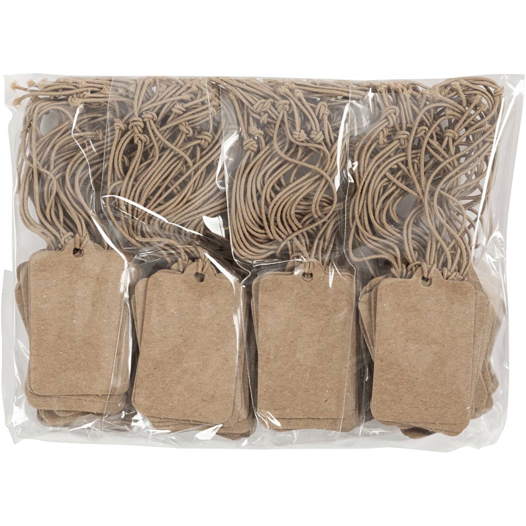 Cartellini regalo, dimensioni 25x40 mm, marrone chiaro, 100pz [HOB01273]