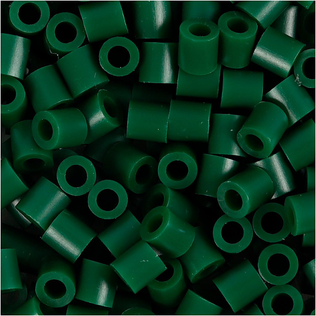 Perline a tubetto, misura 5x5 mm, misura buco 2,5 mm, medium, verde (32230), 1100 pz/ 1 conf. [HOB-751380]