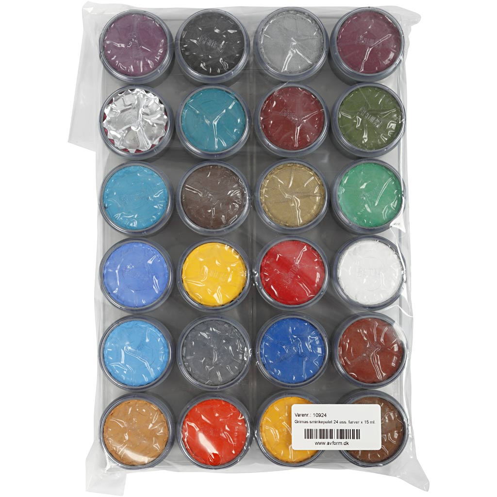 Tavolozza trucco viso a base d'acqua, colori asst., 24x15 ml/ 1 conf. [HOB-10924]