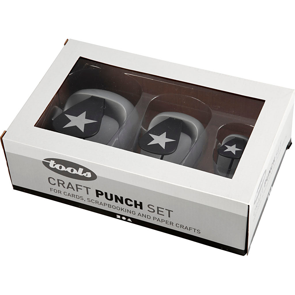 Set perforatori creativi, stella, misura 25+49+75 mm, 3 pz/ 1 conf. [HOB-11288]