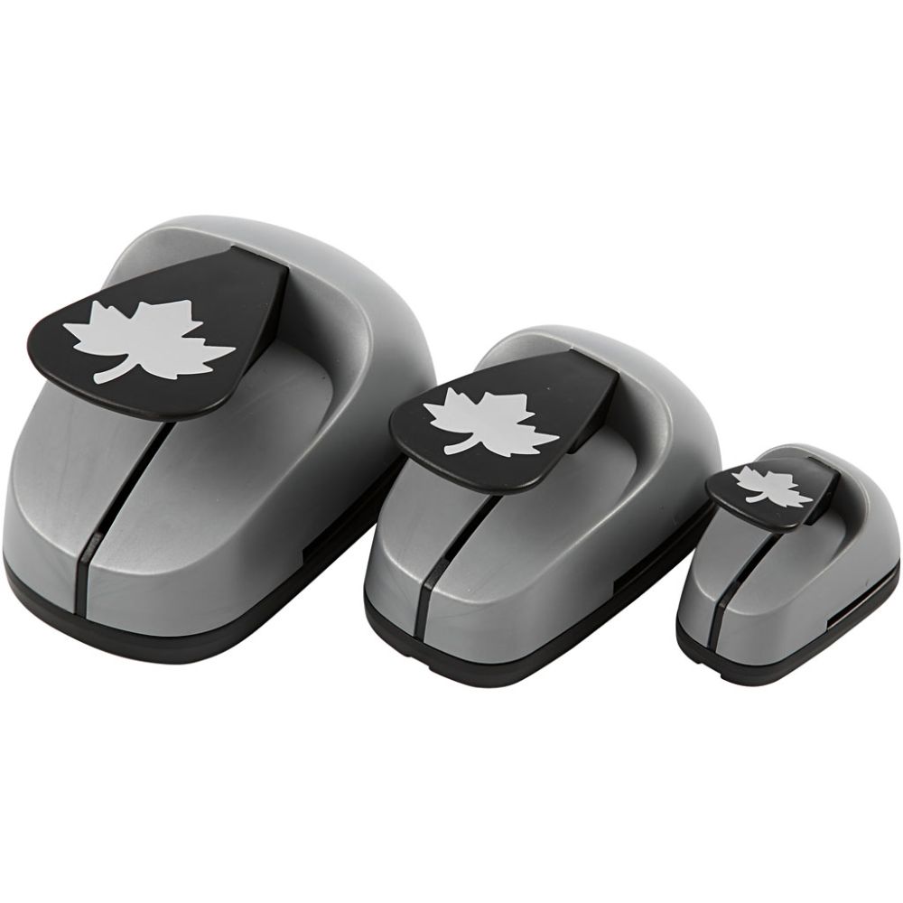 Set perforatori creativi, foglia d'acero, misura 25+49+75 mm, 3 pz/ 1 conf. [HOB-112920]