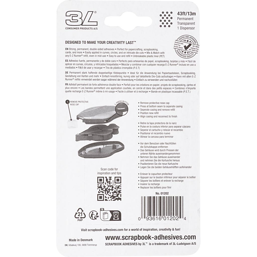 E-Z Runner®, puntini, permanente, L: 8 mm, 13 m/ 1 rot. [HOB-11557]