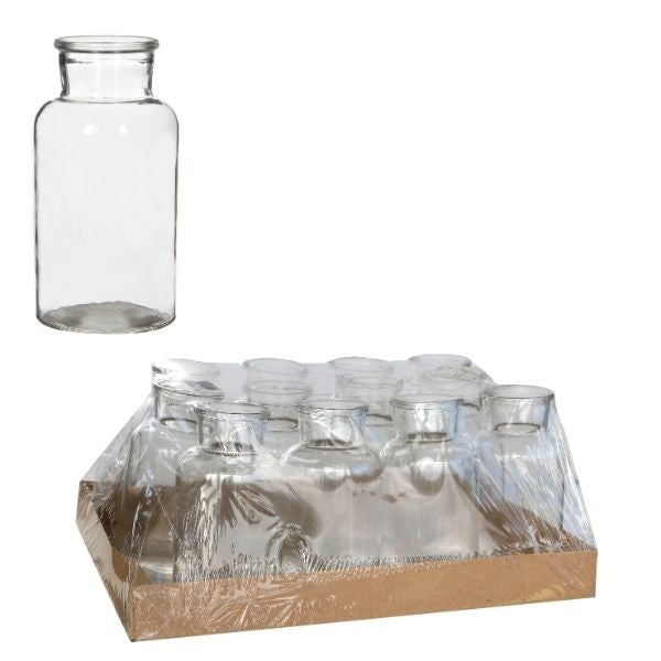 Vaso in vetro alto 16cm Ø 8cm (vassoio con 12 pezzi) [IFS-129195]